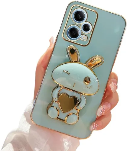 Miniatura 10 de Funda de silicona compatible con Redmi Note 12 Pro + con bonito soporte de conejo de dibujos animados para Redmi Note 12 Pro + delgado TPU