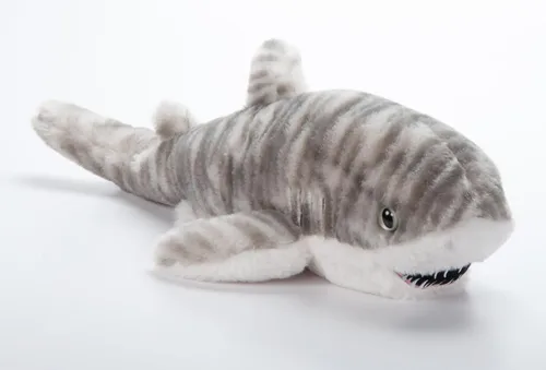 Miniatura 4 de The Petting Zoo Peluche de tiburón tigre, regalos para niños, animales salvajes del océano Onez, juguete de peluche de tiburón de 20 pulgadas