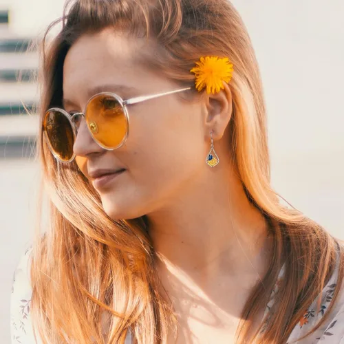 Miniatura 7 de Aretes colgantes de plata de ley con diseño de árbol de la vida, flor, abeja, animales, gato, colibrí, piedra lunar, turquesa, aretes con cierre