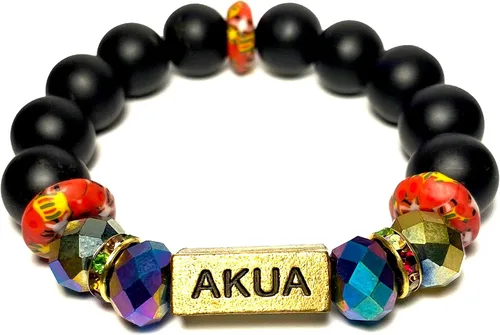 Miniatura 72 de Pulseras africanas tradicionales con nombre nacido en el día para mujeres de Ghana, materiales naturales, ajuste cómodo y holgado