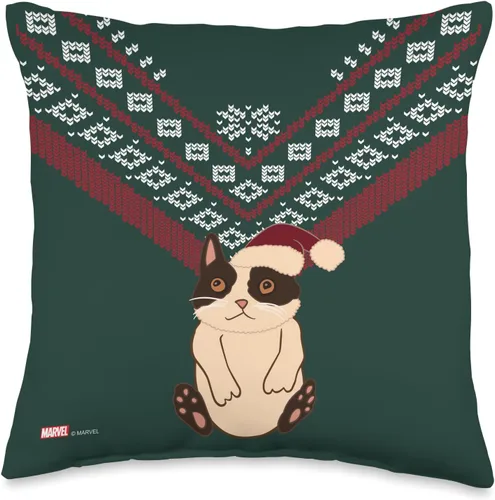 Marvel Hawkeye Cat Holiday - Almohada de suéter para gato, 16.0 x 16.0 in, multicolor