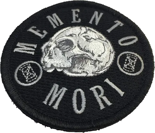 Miniatura 2 de Memento Mori "Remember Death" - Parche de moral bordado (negro)