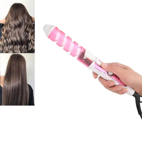 Miniatura 5 de KIMISS Varita rizadora en espiral, rizador de pelo eléctrico y estilizador con barril de cerámica, 110-240V