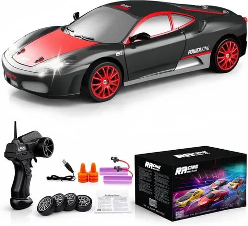 Miniatura 13 de Auto de control remoto RC Drift Car 2.4GHz escala 1:24 4WD 15KM/H Modelo de vehículo de alta velocidad con luces LED Neumático de Derrape Coche