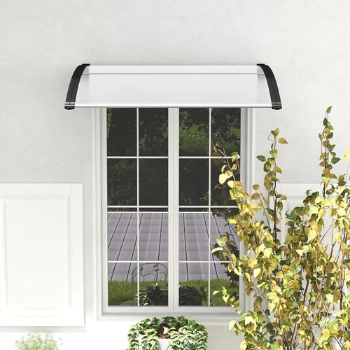 Miniatura 9 de Tangkula Toldo de ventana de 40 x 48 pulgadas, moderno toldo de policarbonato para puerta superior con hoja hueca para protección contra la lluvia