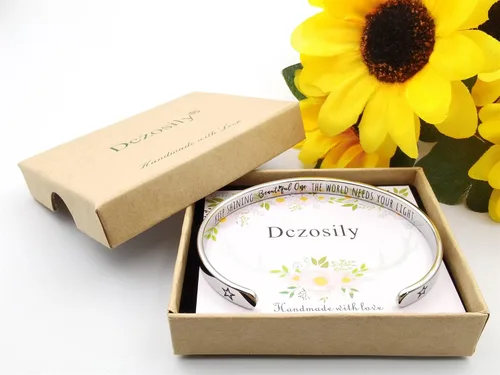 Miniatura 289 de Pulseras inspiradoras para mujer, joyería de acero inoxidable, con refranes, pulsera motivacional con mensaje oculto, pulseras grabadas para mejor