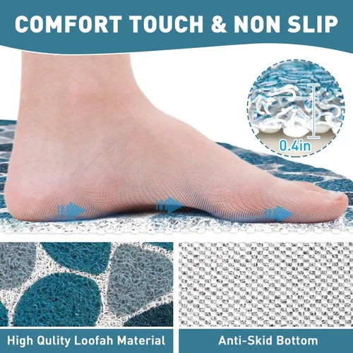 Miniatura 3 de Alfombrilla de ducha esquinera antideslizante: Mofonky - Tapete de ducha triangular grande de 27.5 x 27.5 pulgadas para ducha interior, tapete