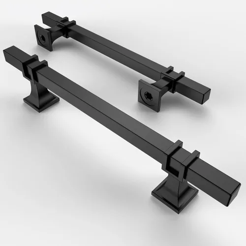 Miniatura 10 de Asidrama - Paquete de 10 manijas para alacena de 3 pulgadas (76mm) de color negro mate y dorado, tiradores para gabinete, accesorios para gabinete