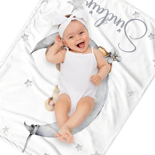 Miniatura 5 de Manta de bebé personalizada para niñas y niños, manta de bebé personalizada con nombre, mantas de regalo personalizadas súper suaves para niños