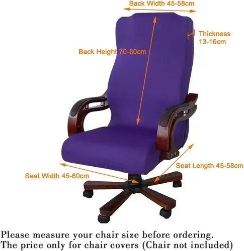 Miniatura 2 de JIAN YA NA Funda para silla giratoria de computadora, de poliéster, elástica, para escritorio, oficina, protector de asiento elástico, tamaño L