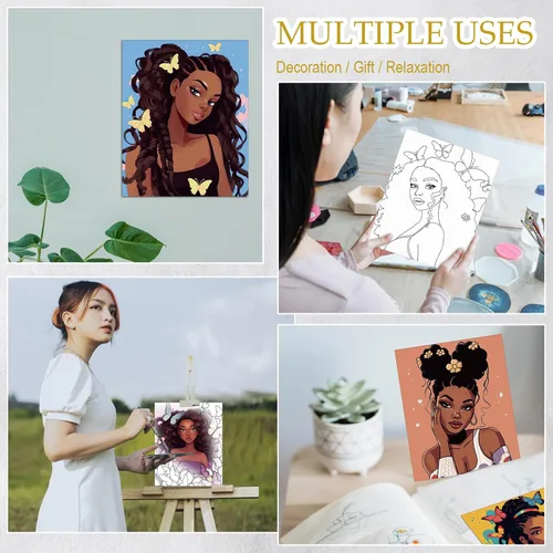 Miniatura 5 de Ctosree 12 lienzos predibujados para pintar adultos, kit de fiesta de sorbo y pintura, lienzo preimpreso a granel para citas, despedidas de soltera