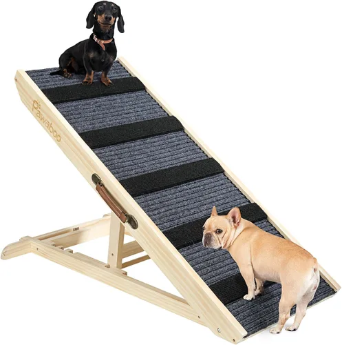 Miniatura 16 de Rampa para perros mejorada 2026 para sofá, rampa plegable para perros pequeños para sofá, 4 alturas ajustables de 13 a 21 pulgadas, escalones