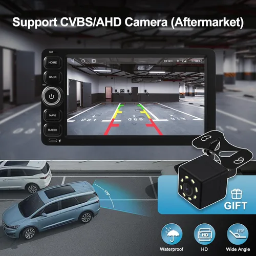 Miniatura 8 de Estéreo de coche 2+64G Android 14 doble DIN para Chevrolet Silverado Impala Tahoe GMC Sierra Yukon Hummer H2 con 7 pulgadas IPS pantalla táctil