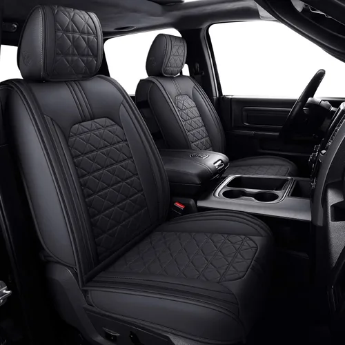 Miniatura 11 de YIERTAI - Fundas de asiento para Dodge RAM, camionetas 2009-2025 2026, 1500/2500/3500HD, Set completo, solo para asientos delanteros, de doble 2