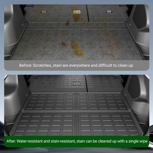 Miniatura 3 de xipoqix Alfombrilla de maletero con respaldo Compatible con forros de carga Jeep Cherokee 2019-2023 de TPE, protector de asiento trasero de repuesto