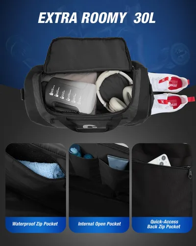 Miniatura 2 de Gonex Bolsa de lona para gimnasio con compartimento para zapatos, bolsillo húmedo, bolsa deportiva de gran capacidad para hombres y mujeres, bolsa