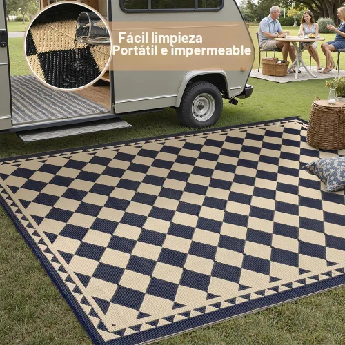 Miniatura 5 de HUGEAR Alfombra de Exterior para Patios en Liquidación, Alfombra Impermeable, Alfombra Grande para Exteriores, Alfombras de Camping de Paja Plástica
