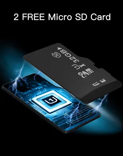 Miniatura 2 de LaView Cámaras de seguridad para el hogar + 2 tarjetas SD de 32 GB, cámara de seguridad PT para el hogar con detección de movimiento, audio Negro
