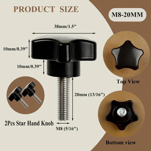 Miniatura 2 de Paquete de 2 tornillos de ajuste de rosca M8 x 0.787 in (5/16" x 13/16")