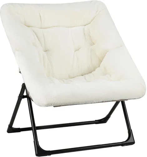 Cómoda silla tipo platillo para adultos, silla de dormitorio de piel sintética suave, sillas de dormitorio decorativas, sillas de lectura flexibles