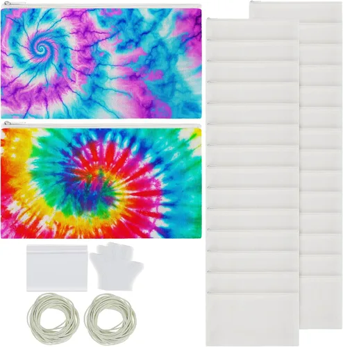 Miniatura 8 de Silkfly 30 bolsas de maquillaje de algodón blanco para teñido anudado, artículos para teñido anudado, bolsas de cosméticos de algodón en blanco