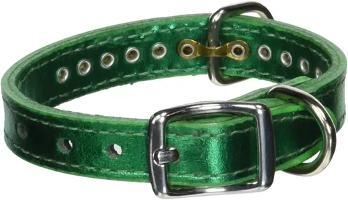 Miniatura 8 de Collar de perro de cuero y cristales de OmniPet Signature, cuero de grano de violeta africana de avestruz, se ajusta a un tamaño de cuello de 6"-8