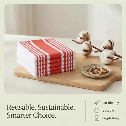 Miniatura 8 de Urban Villa Toallas de cocina 100% algodón para cocina (juego de 6) paños de cocina de 20 x 30 pulgadas, altamente absorbentes, juego de ropa de 008
