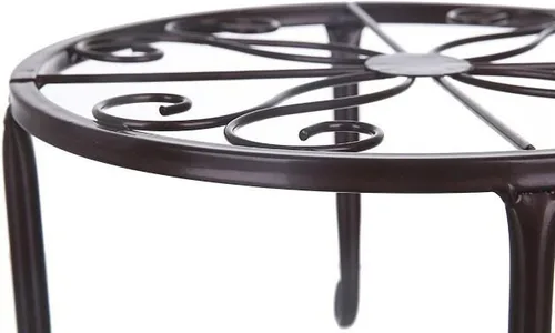 Miniatura 3 de Tosnail Paquete de 4 soportes de metal para plantas, estante de soporte para macetas, soportes para macetas, soporte para macetas de hierro