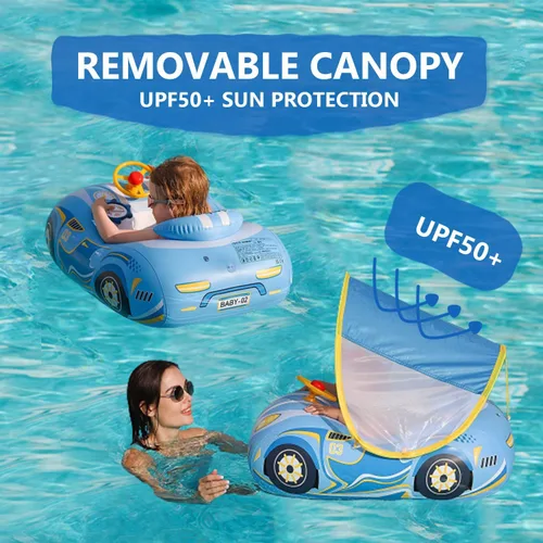 Miniatura 4 de Flotador de piscina para bebé con diseño de coche 3D, flotador de natación de PVC resistente, flotador de piscina para niños, flotadores de natación