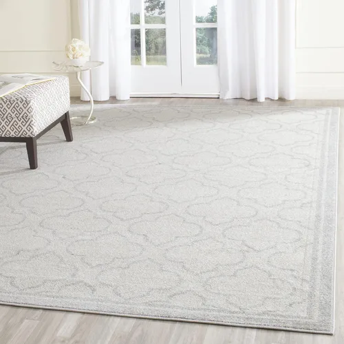 Miniatura 46 de Safavieh Amherst Collection Tapete AMT412A para interiores/exteriores de color marfil y verde claro, Polipropileno