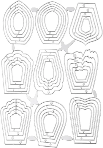 Healifty Troqueles de corte de metal para álbum de recortes, tarjetas de papel, decoración de manualidades (nueve flores, talla S)