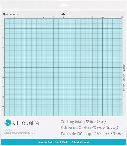 Silhouette America Alfombrilla de corte adhesiva estándar (PVC, 12.0 x 12.0 in, beige o crema), alfombrilla de corte artesanal para Silhouette Cameo