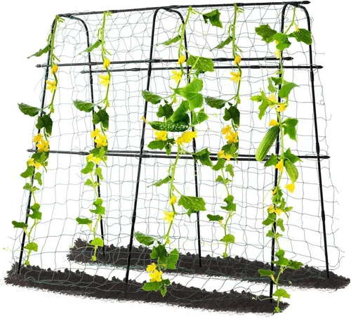 Enrejado de jardín para plantas trepadoras al aire libre, enrejado de pepino de metal para plantas al aire libre, verduras, frutas, flores, vides,
