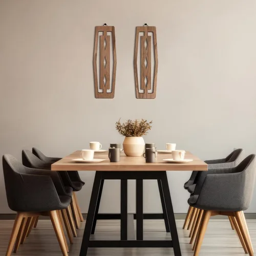 Miniatura 6 de CroBlissful 2 Piezas Arte de Pared Moderno de Mediados de Siglo Madera Acentos Decorativos de Elegancia de Mediados de Siglo Escultura de Pared