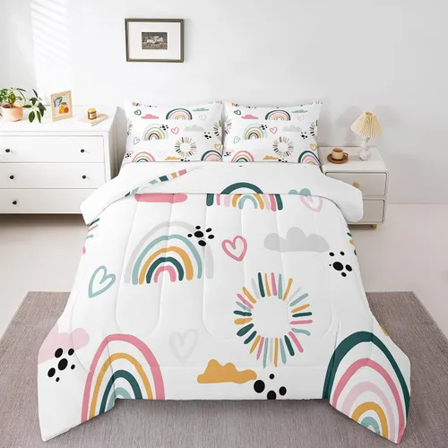 Miniatura 10 de Feelyou Juego de edredón de animales de la selva para todas las estaciones, juego de ropa de cama con 1 funda de almohada de microfibra de elefante
