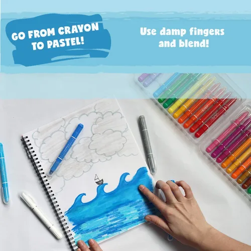 Miniatura 7 de DOODLE HOG Crayones lavables de 36 colores, para niños y niños pequeños, acuarela, no tóxico, 3 en 1, para niños de 4 a 8 años