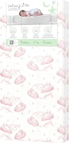 Miniatura 16 de Dream On Me Little Lullaby - Colchón 2 en 1 para cuna, de doble cara para bebés y niños pequeños, funda impermeable, certificado GREENGUARD Gold, se