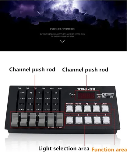 Miniatura 4 de Mini regulador programable 30CH de DMX512 con pilas 8-10hours para la iluminación de la etapa