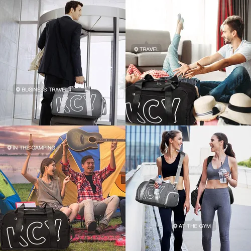 Miniatura 7 de Bolsa de gimnasio deportiva con bolsillo para ropa húmeda y compartimento para zapatos para mujeres y hombres, pequeña bolsa deportiva para yoga
