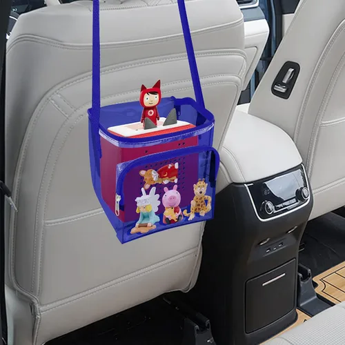Miniatura 4 de Annmore Bolsa de transporte transparente para Toniebox y personajes, con cremallera, correa de hombro ajustable, azul