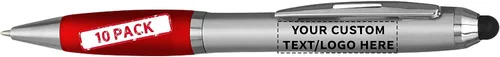 Miniatura 12 de DISCOUNT PROMOS Juego de 10 bolígrafos Stylus, paquete a granel, tinta negra, ideal para oficina, escuela, negocios, ferias comerciales, eventos