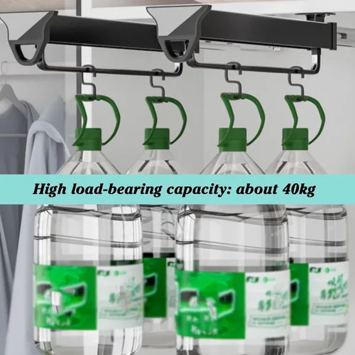 Miniatura 3 de Slide Out Pants Rack Closet Hanger Bar Pull Trousers Tie Belts Scarf Racks Top Mounted Wardrobe Clothes for Closet Retractable,Multi-Functional