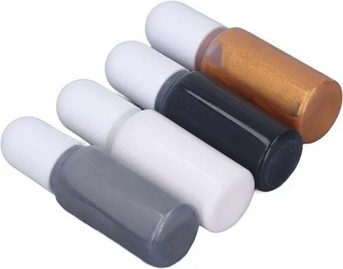 High Concentration Resin Pigment 4 Colors Easy Operation Resin Dye for Casting Figurines, Ideal Family & Friends (Set 9 White, Silver Gray, Gold,