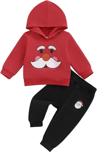 Miniatura 93 de Conjunto de ropa de otoño e invierno para bebé y niño, sudadera larga con capucha y pantalones para niños pequeños, 6, 12, 18, 24 meses, 2T