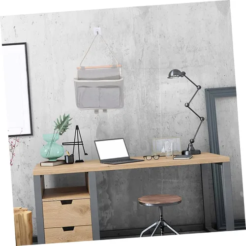 Miniatura 2 de Cabilock Bolsa de almacenamiento colgante Gancho para colgar en la puerta, organizador de dormitorio, bolsa para colgar en la pared gris para oficina