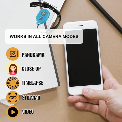 Miniatura 3 de CamKix control remoto inalámbrico para cámara con obturación y Bluetooth para teléfonos inteligentes – crea increíbles fotos y autofotos., Azul