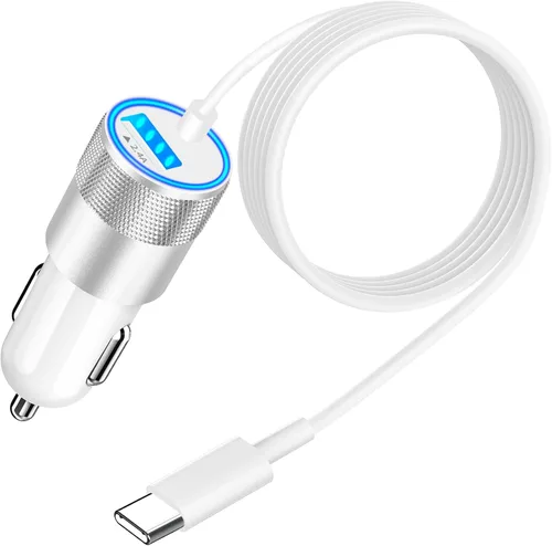 Miniatura 17 de 【Certificado MFi】Cargador rápido para iPhone de 4.8 A, cargador de coche USB dual Caiinei de 4.8 A, carga rápida, cable Lightning integrado de 6