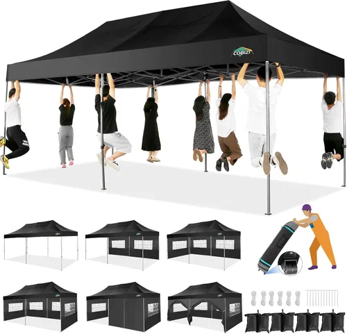 Miniatura 138 de COBIZI Tienda de campaña desplegable de 6.6 x 6.6 pies, toldo resistente, fácil de instalar, impermeable, para exteriores, fiestas, playa, jardín