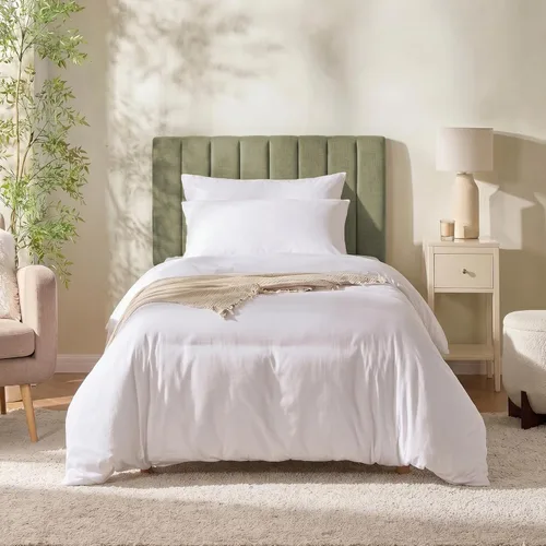 Nestl Upholstered Twin Headboard - Easy Assemble Channel Stitched Headboard Twin Size - Wall Mounted Headboards with 3D Soundproof Wall Panels Peel