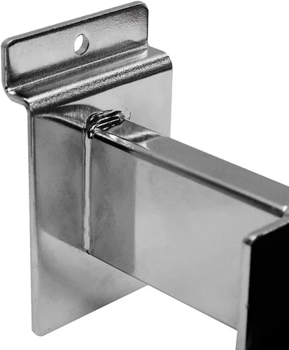 Miniatura 2 de 20 PCS 3" SLATWALL HANGRAIL Soporte de 1-3/4" X 1/2" Rectangular Tube-Chrome